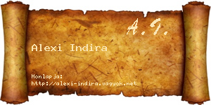 Alexi Indira névjegykártya